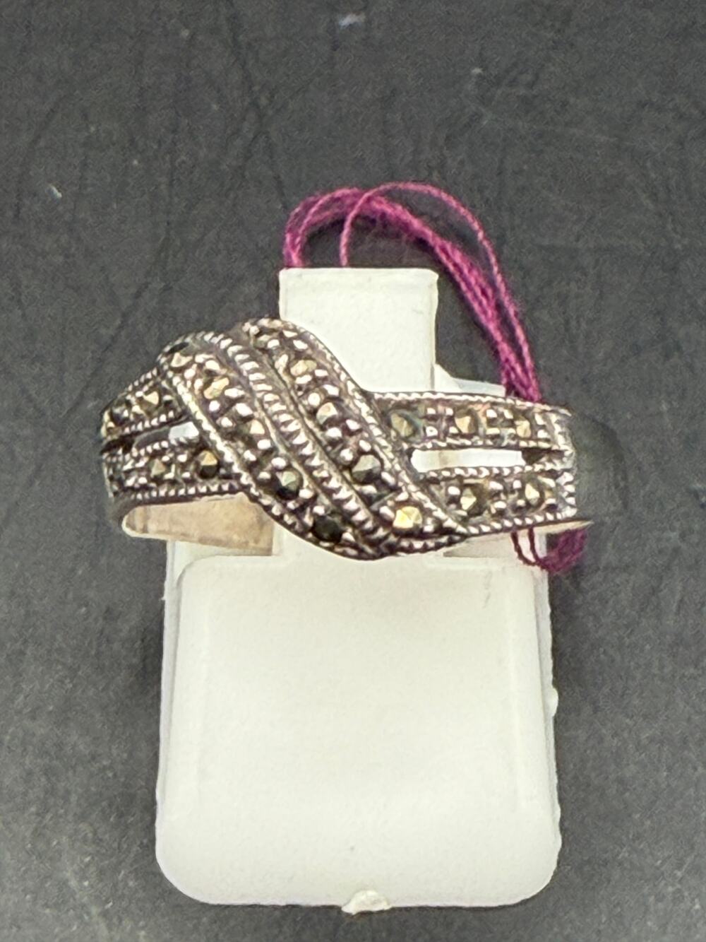 Vintage "NEW" Sterling Silver Ring with Marcasite stones size 5.5